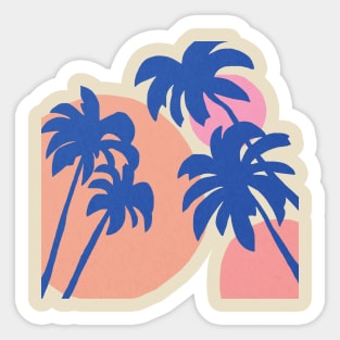 Blue palm trees summer time Sticker
